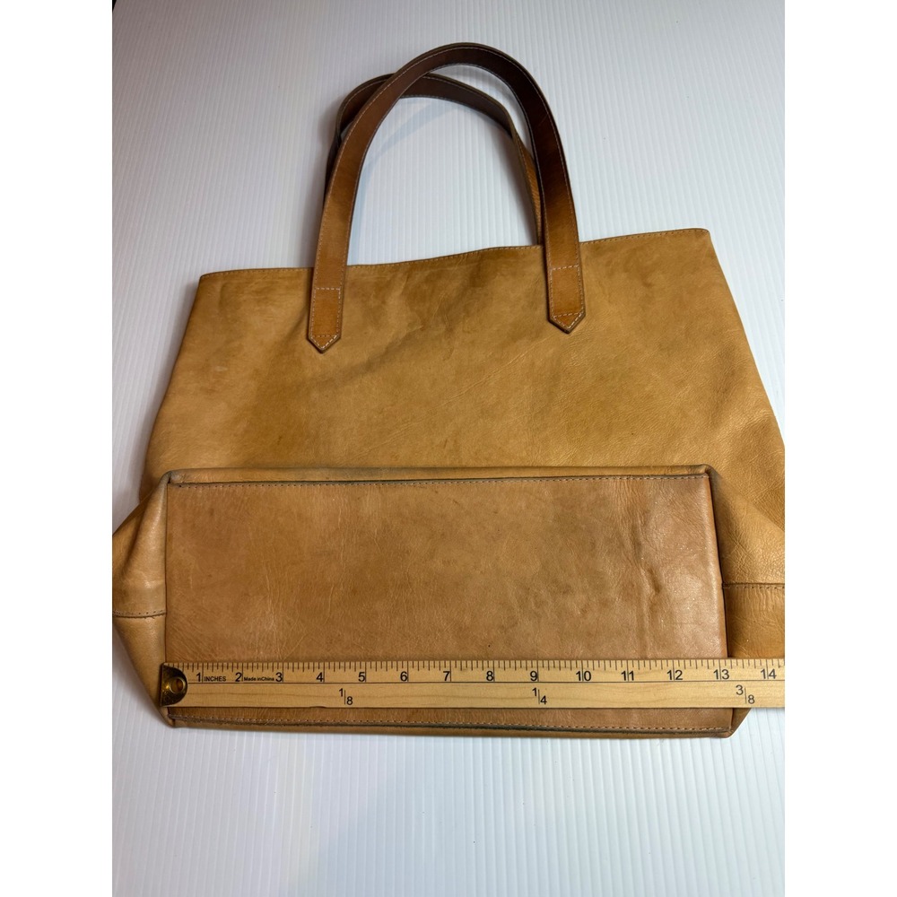 Madewell Transport Tote English Saddle Tan Leather‎ Shoulder Bag Large G1263 - Picture 5 of 16